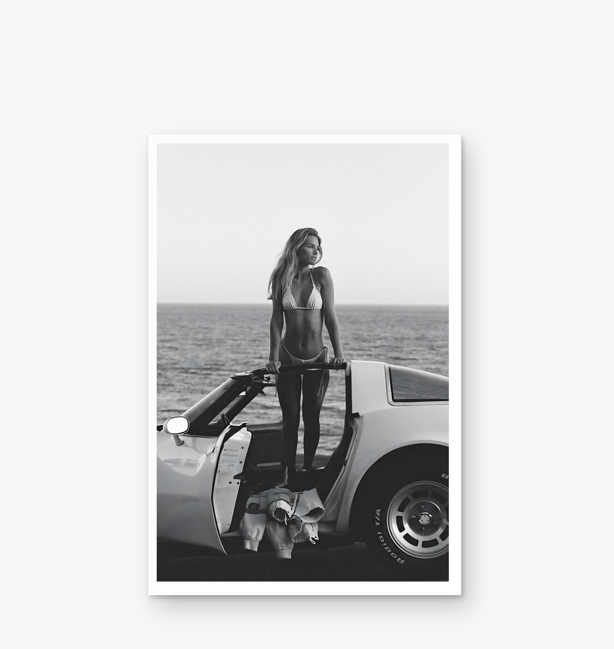 Beach Girl On Vette Unframed