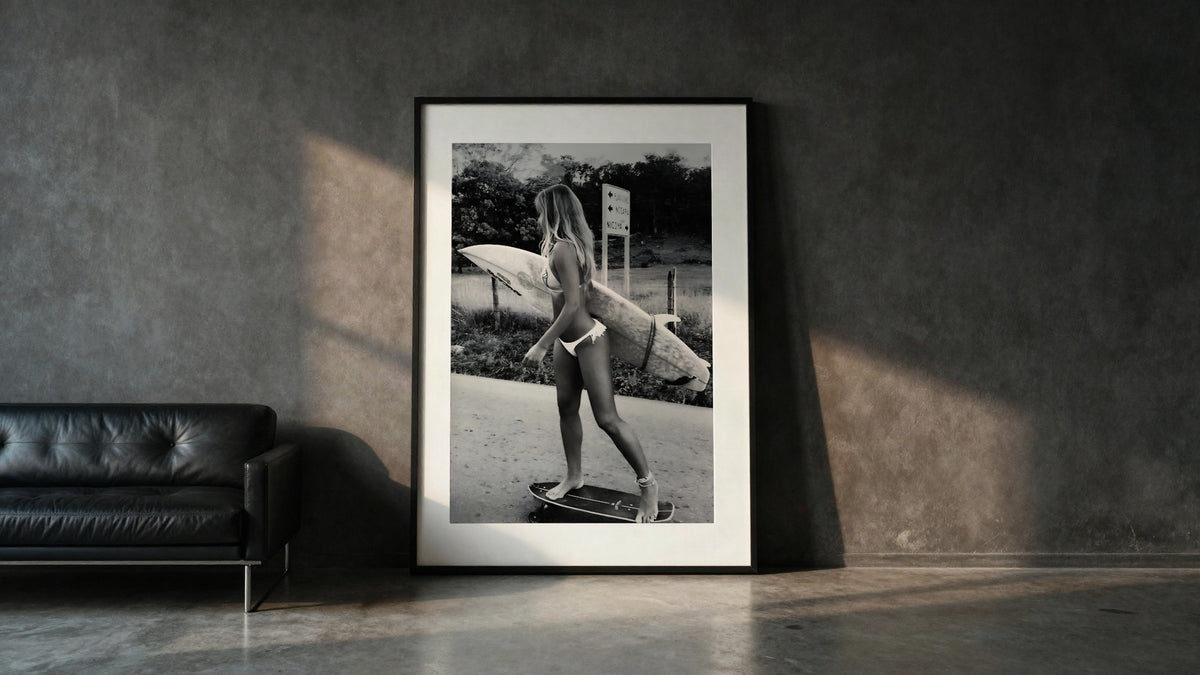 Skateboarding Surfer Girl